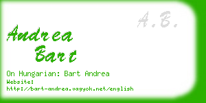 andrea bart business card